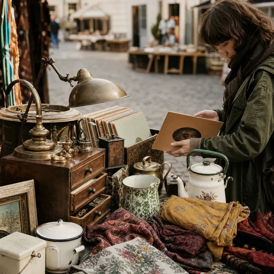 Nachtflohmarkt Rindermarkthalle St. Pauli in Hamburg