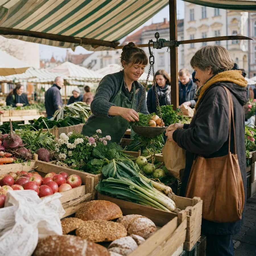Wochenmarkt in der Wedeler Landstraße in Hamburg